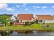 Backyard with a pond view, a deck, and lush landscaping at 425 Mallard Lake Circle, Surfside Beach, SC 29575