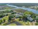 An aerial view showcasing the property's location near a golf course, marina, and waterfront area at 4450 Turtle Ln. # 2-A, Little River, SC 29566