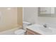 Bathroom features a tiled tub/shower, toilet, sink and mirror at 4520 Coquina Harbour Dr. # F-3, Little River, SC 29566