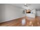 Open floor plan combining living and kitchen area with beautiful laminate flooring at 4520 Coquina Harbour Dr. # F-3, Little River, SC 29566