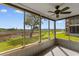 Enclosed porch with beautiful views, screen windows, and a ceiling fan at 4520 Coquina Harbour Dr. # F-3, Little River, SC 29566