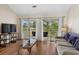 Cozy living room with sliding glass doors leading to a private balcony with golf course views at 4940 Windsor Green Way # 301, Myrtle Beach, SC 29579