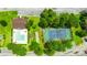 Aerial view of the community pool and tennis courts at 500 Myrtle Greens Dr. # D, Conway, SC 29526