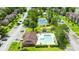 Aerial view of community pool and tennis court at 500 Myrtle Greens Dr. # D, Conway, SC 29526