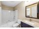 Bathroom with a bathtub, shower, and tiled floors at 500 Myrtle Greens Dr. # D, Conway, SC 29526