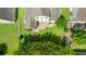 Aerial view of a well-manicured backyard with a patio and white picket fence at 5146 Fairmont Ln., Myrtle Beach, SC 29579