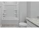 Bathroom features a tub-shower combo and a toilet with granite-topped vanity for everyday use at 5310 Knobcone Loop # B, Myrtle Beach, SC 29577