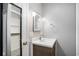 Bathroom features vanity and shower stall with built-in shelves at 6001-1833 S Kings Hwy., Myrtle Beach, SC 29575