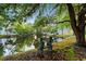 Scenic view of a tranquil pond with mature trees, creating a peaceful backyard oasis at 728 Churchill Dr., Myrtle Beach, SC 29579