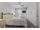 Bedroom featuring a tropical themed quilt, comfortable furnishings, and a ceiling fan at 815 Murray Ave., Myrtle Beach, SC 29577