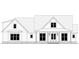 Detailed architectural elevation showcasing the front facade of the home, with gabled roof lines and a welcoming porch at 9 Sw Mashie Ct., Carolina Shores, NC 28467