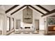 Inviting living room with vaulted ceilings, exposed beams, brick fireplace and ample natural light at 9 Sw Mashie Ct., Carolina Shores, NC 28467