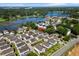 Aerial view of a coastal community, golf course, and lake at 9679 Stillwater Ct., Myrtle Beach, SC 29572