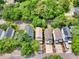 An aerial perspective shows the home nestled in a beautiful, tree-filled neighborhood at 108 N Oak Dr., Surfside Beach, SC 29575