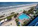 Aerial view of the outdoor pool, beach, and ocean at this beautiful resort at 1105 S Ocean Blvd. # 928, Myrtle Beach, SC 29577