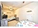 Bedroom with a ceiling fan, twin beds and an entertainment center at 1141 Prescott Circle, Myrtle Beach, SC 29577