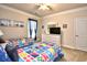 Comfortable bedroom with twin beds, nautical themed comforters, and bright, airy atmosphere at 1141 Prescott Circle, Myrtle Beach, SC 29577