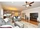 Open-concept living space features hardwood floors, ample seating, and a ceiling fan at 1141 Prescott Circle, Myrtle Beach, SC 29577