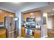 Well-equipped kitchen featuring stainless steel appliances and modern cabinetry at 2100 Sea Mountain Hwy. # 202, North Myrtle Beach, SC 29582