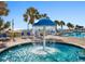 Fun splash pad area with palm trees and ocean views for Gathering enjoyment at 2801 S Ocean Blvd. # 1041, North Myrtle Beach, SC 29582