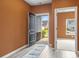 View of the entryway with wood-look floors and an open door leading outside at 3021 Sistine St., Myrtle Beach, SC 29579