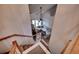 View from the staircase overlooking the cozy living room and upstairs landing at 3120 Mercer Dr., Conway, SC 29526