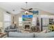 Cozy living room featuring fireplace, television, and comfortable seating for relaxation and entertainment at 3827 El Duce Pl., Myrtle Beach, SC 29588