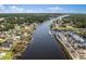 Beautiful aerial view of a waterfront community featuring docks and boats at 4338 Grande Harbour Blvd., Little River, SC 29566
