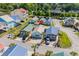 Birds eye view of a lovely neighborhood with colorful houses, green trees, and well-kept lawns at 4338 Grande Harbour Blvd., Little River, SC 29566