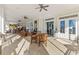 Enjoy this covered patio area perfect for relaxing by the pool with comfortable seating at 4410 Honir Dr., Myrtle Beach, SC 29579