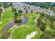 Aerial view of condos on a lush green golf course, showcasing its serene setting at 4705 Wild Iris Dr. # 305, Myrtle Beach, SC 29577