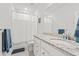 Clean bathroom features a granite countertop and shower-tub combo with curtain at 5605 Whitebark Dr., Myrtle Beach, SC 29577