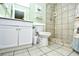Functional bathroom featuring a shower with tiled walls and a single sink vanity at 5905 South Kings Hwy. # 116B, Myrtle Beach, SC 29575