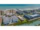 Aerial view of waterfront condos with ocean views, waterway, beach access, and convenient parking at 6000 N Ocean Blvd. # 119, North Myrtle Beach, SC 29582