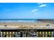 Breathtaking ocean and pier view from the condo balcony, perfect for relaxation and enjoying the coastal scenery at 6000 N Ocean Blvd. # 119, North Myrtle Beach, SC 29582