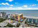 Stunning aerial view of the beachside resort featuring a pool, ocean views, and convenient access to the beach at 7000 N Ocean Blvd. # 427, Myrtle Beach, SC 29572