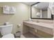 Functional bathroom showcasing neutral finishes and essential amenities for guests at 7100 N Ocean Blvd. # 204, Myrtle Beach, SC 29572