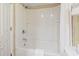 Clean bathroom with a shower-tub and tiled enclosure for easy maintenance at 7100 N Ocean Blvd. # 204, Myrtle Beach, SC 29572