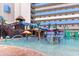 A fun-filled splash pool has slides, tiki structures, and plenty of water features at 7100 N Ocean Blvd. # 204, Myrtle Beach, SC 29572