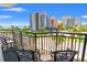 Relax on the balcony with views of the ocean and neighboring buildings at 7100 N Ocean Blvd. N # 321, Myrtle Beach, SC 29572