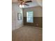 Bedroom with a ceiling fan, chair rail, and carpeted flooring at 739 Shell Creek Circle # 739, North Myrtle Beach, SC 29582