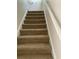 Carpeted staircase with white risers and handrail leading to the upper level at 739 Shell Creek Circle # 739, North Myrtle Beach, SC 29582