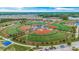 Expansive aerial view of well-maintained baseball fields in a community sports complex, ready for games at 750 Howard Ave. # C, Myrtle Beach, SC 29577