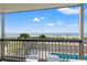 Beautiful ocean view from balcony overlooking the pool and beach at 917 S Ocean Blvd. # 103, Surfside Beach, SC 29575