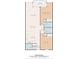 Colorful floorplan layout featuring dimensions of the living spaces, bedrooms, bathrooms, and kitchen at 917 S Ocean Blvd. # 103, Surfside Beach, SC 29575
