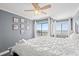 Comfortable main bedroom with king bed and nautical themed decor overlooking the ocean at 917 S Ocean Blvd. # 103, Surfside Beach, SC 29575