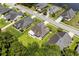 Aerial view showcases a beautiful home with lush lawn, trees, and proximity to a pond at 950 Henry James Dr., Myrtle Beach, SC 29579