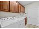 Well-equipped laundry room features cabinetry, sink, and modern appliances at 950 Henry James Dr., Myrtle Beach, SC 29579