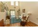 Bright living room features high ceilings, wood floors and neutral walls at 1028 Fairway Ln. # 71, Conway, SC 29526