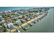 Aerial shot of waterfront homes with private piers, nestled in a beautiful coastal community at 1924 Pompano Dr., Garden City Beach, SC 29576